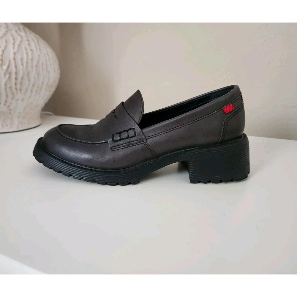 Marc Joseph New York Camden Street Women's Penny Loafers chunky block heel Sz 8